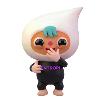 NOPI, the ENTROPI mascot, giving a thumbs up